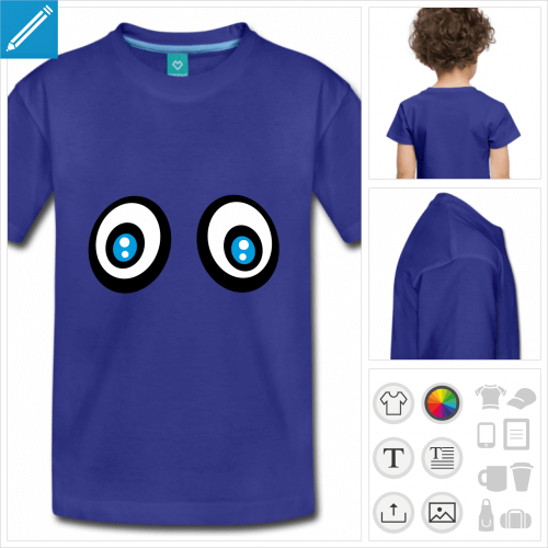 tee-shirt yeux humour personnalisable, impression  l'unit