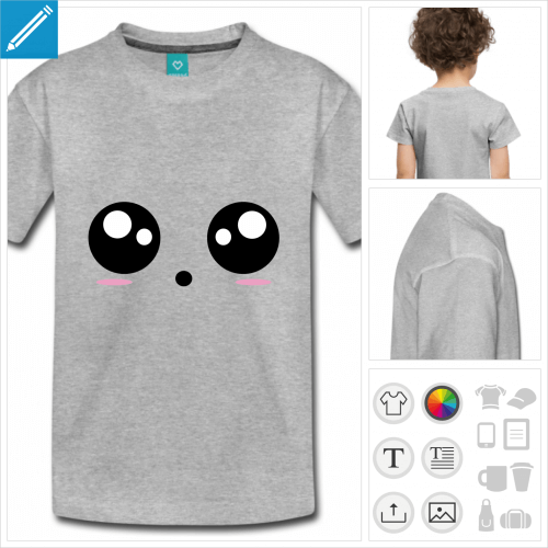 t-shirt smiley kawaii  personnaliser, impression unique