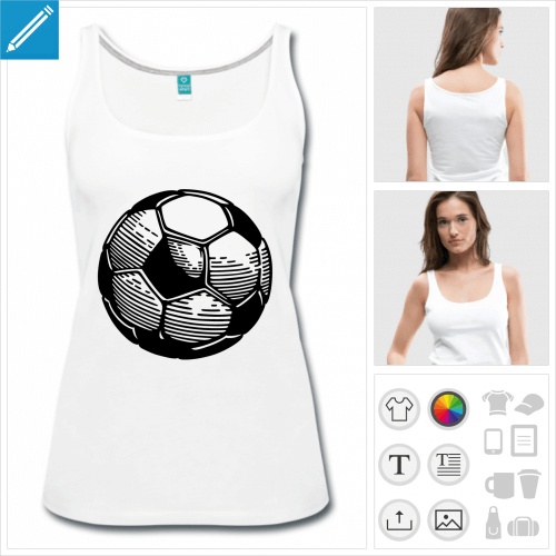 t-shirt blanc football  personnaliser en ligne