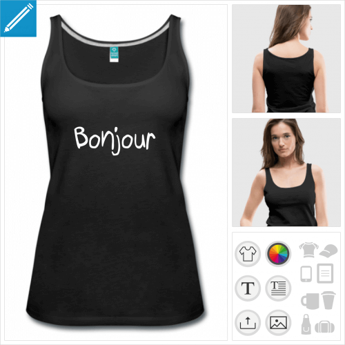 t-shirt blanc citation bonjour  crer soi-mme