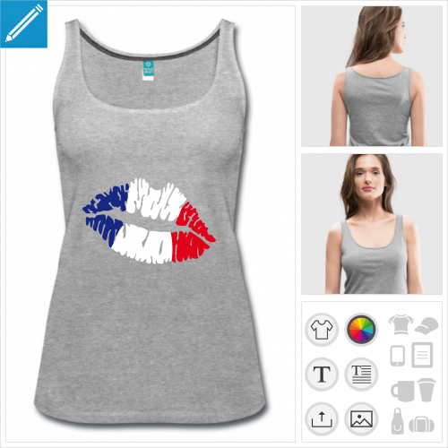 t-shirt bleu blanc rouge  personnaliser et imprimer en ligne