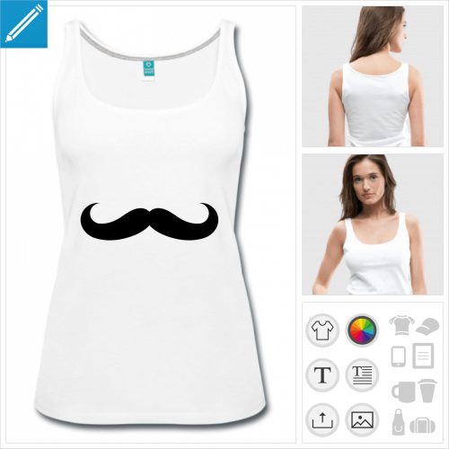 dbardeur femme moustache drle  personnaliser en ligne