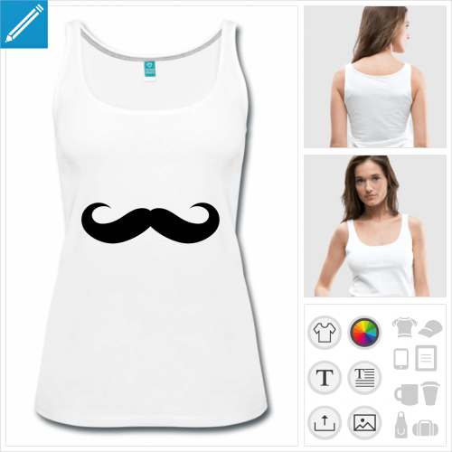 dbardeur blanc moustache boucle  crer en ligne