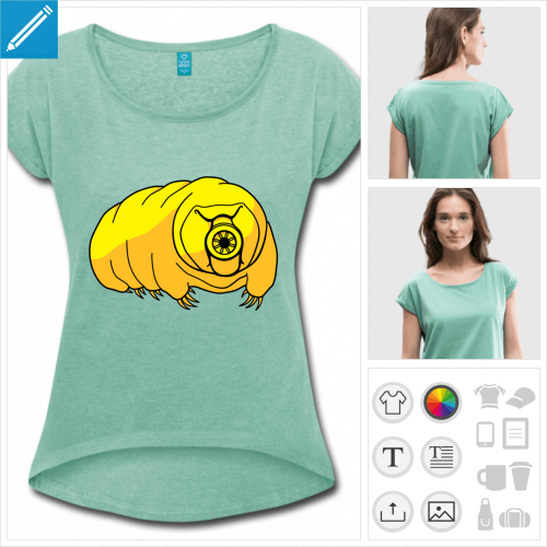 t-shirt femme ourson d'eau personnalisable, impression à l'unité