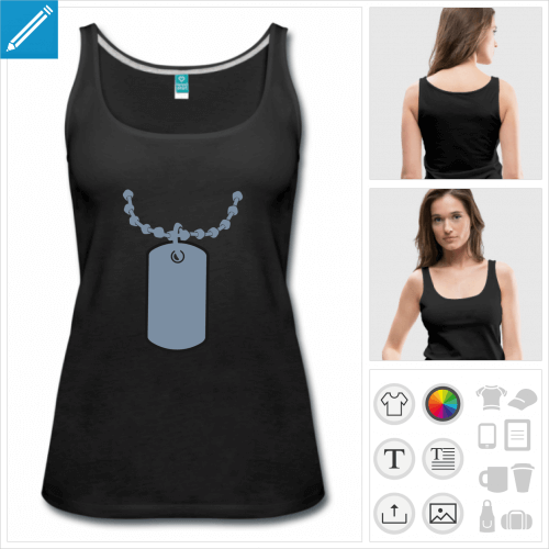 t-shirt femme plaque matricule à créer soi-même