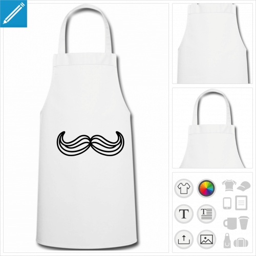 tablier cuisinier moustache traits  personnaliser