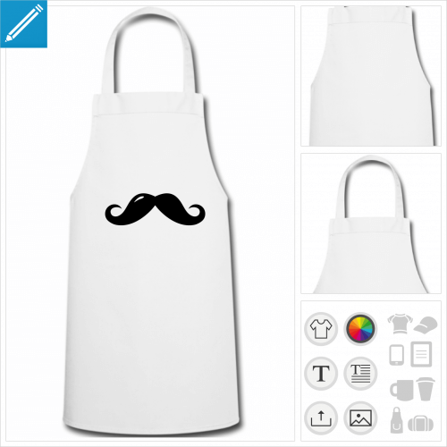tablier cuisinier moustache british à imprimer en ligne
