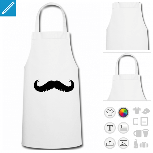 tablier vert moustache humour personnalisable